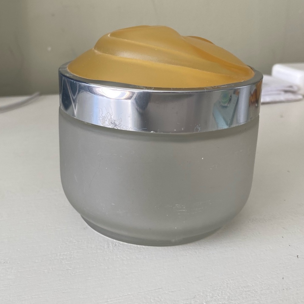 Vintage Chloe Glass Canister With Gold Opaque Twist Cap